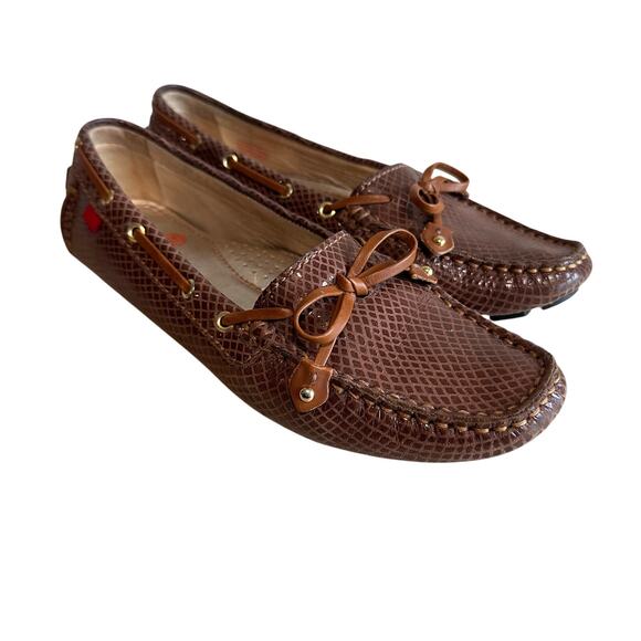 Marc Joseph Cypress Hill Driving Moccasins Loafer Mocha Gold Snake 7 - Picture 1 of 12